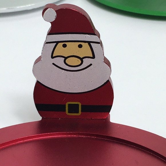 Christmas NOEL Decorative Stacking Drink Coasters Santa Tree Reindeer Tree Metal - Picture 3 of 12